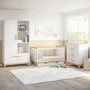 White and Wood Convertible Cot Bed with Drawer Storage - Rue