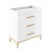 White and Wood Baby Changing Table with Drawers - Rue