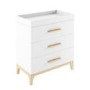 GRADE A2 - White and Wood Baby Changing Table with Drawers - Rue