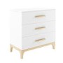 GRADE A1 - White and Wood Baby Changing Table with Drawers - Rue