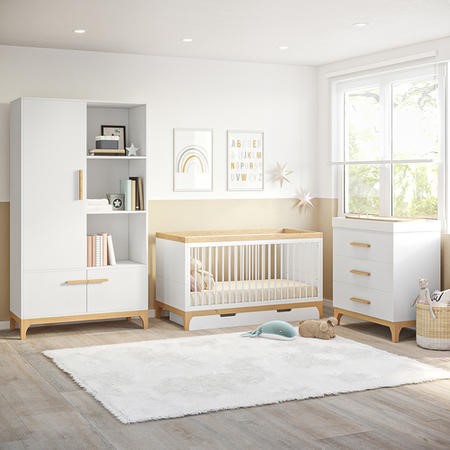 White and Wood Baby Changing Table with Drawers Rue Furniture123