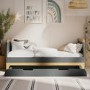 Grey and Wood Convertible Cot Bed with Drawer Storage - Rue
