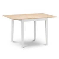 GRADE A1 - Julian Bowen Rufford Extendable Farmhouse Dining Table - Ivory with Wood Top