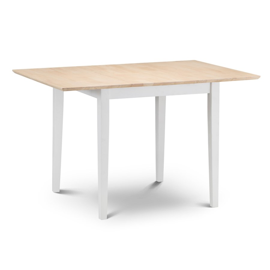 GRADE A1 - Julian Bowen Rufford Extendable Farmhouse Dining Table - Ivory with Wood Top