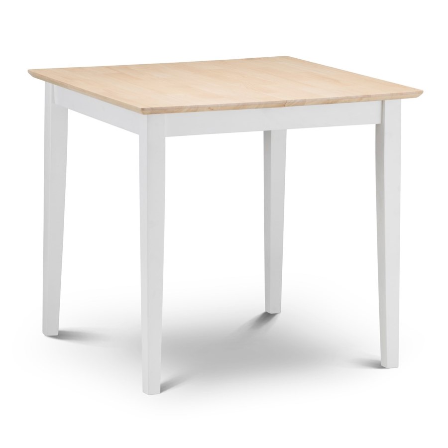 GRADE A1 - Julian Bowen Rufford Extendable Farmhouse Dining Table - Ivory with Wood Top