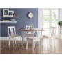 GRADE A1 - Julian Bowen Rufford Extendable Farmhouse Dining Table - Ivory with Wood Top
