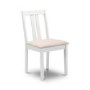 Julian Bowen White Wooden Dining Chair with Faux Suede Seat