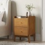 Wooden Mid-Century 2-Drawer Bedside Table - Rumi