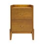 Wooden Mid-Century 2-Drawer Bedside Table - Rumi