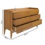 Wide Wooden Mid-Century Chest of 6 Drawers - Rumi