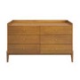 Wide Wooden Mid-Century Chest of 6 Drawers - Rumi