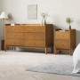 Wide Wooden Mid-Century Chest of 6 Drawers - Rumi