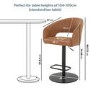 GRADE A2 - Curved Tan Faux Leather Adjustable Bar Stool with Back - Runa