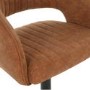 GRADE A2 - Curved Tan Faux Leather Adjustable Bar Stool with Back - Runa