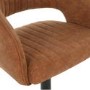 ALMOST PERFECT - Curved Tan Faux Leather Adjustable Swivel Bar Stool with Back - Runa