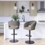 GRADE A1 - Grey Faux Leather Adjustable Bar Stool with Back - Runa