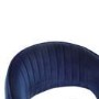 GRADE A2 - Navy Blue Velvet Adjustable Swivel Bar Stool with Curved Back - Runa