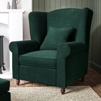 Green Velvet High Back Armchair - Rupert