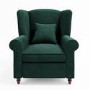 Green Velvet High Back Armchair - Rupert