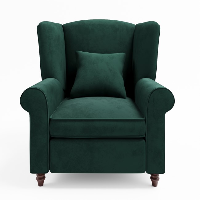 Green Velvet High Back Armchair - Rupert