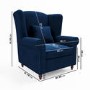 Navy Velvet High Back Armchair - Rupert 