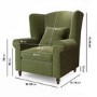 GRADE A2 - Olive Green Velvet High Back Armchair - Rupert