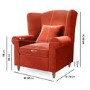 GRADE A2 - Burnt Orange Velvet Wingback Chair - Rupert