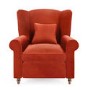 GRADE A2 - Burnt Orange Velvet High Back Armchair - Rupert