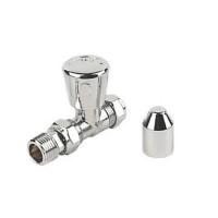 Straight radiator valve - Chromed Head