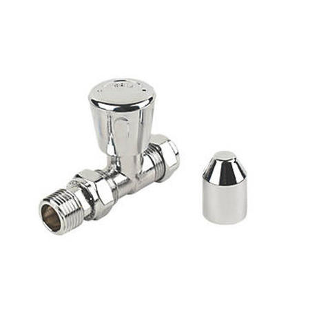 Straight radiator valve - Chromed Head