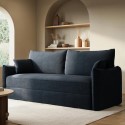 RVR001 Navy Blue Chenille Fabric 3-Seater Pull Out Sofa Bed - River