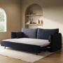 Navy Blue Chenille Fabric 3-Seater Pull Out Sofa Bed - River