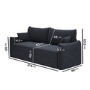 Navy Blue Chenille Fabric 3-Seater Pull Out Sofa Bed - River