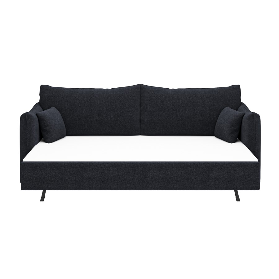 Navy Blue Chenille Fabric 3-Seater Pull Out Sofa Bed - River