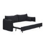 Navy Blue Chenille Fabric 3-Seater Pull Out Sofa Bed - River