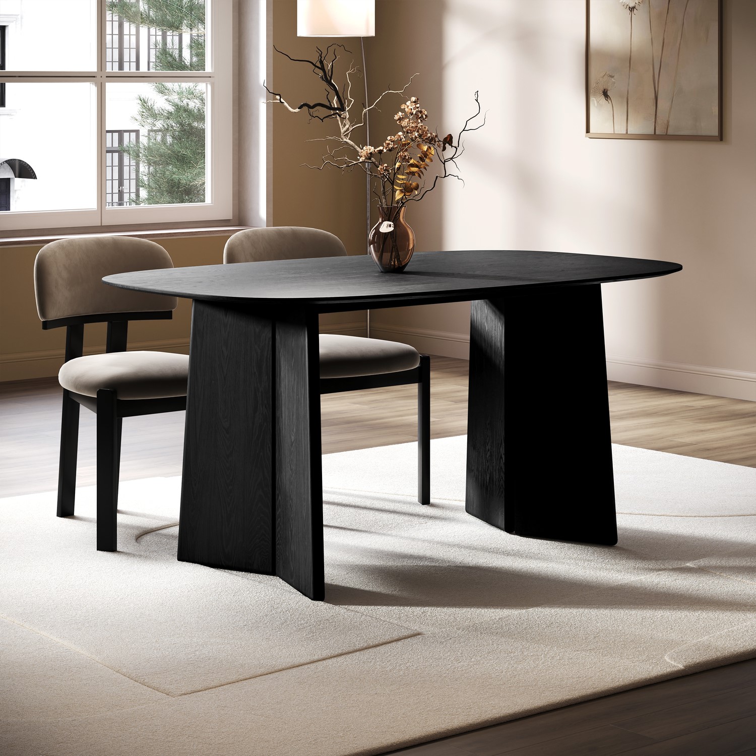 Rectangular Wooden Dining Table Seats 4 6