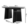 Rectangular Black Wooden Dining Table - Seats 4 - 6 - Rivo