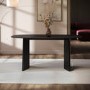 Rectangular Black Wooden Dining Table - Seats 4 - 6 - Rivo