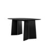 Rectangular Black Wooden Dining Table - Seats 4 - 6 - Rivo