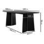 Large Rectangular Black Wooden Dining Table - Seats 6 - 8 - Rivo