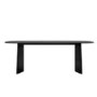 Large Rectangular Black Wooden Dining Table - Seats 6 - 8 - Rivo