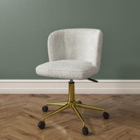 GRADE A1 - Cream Faux Sheepskin Teddy Office Swivel Chair - Rowan