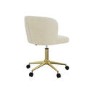 Cream Faux Sheepskin Teddy Office Swivel Chair - Rowan