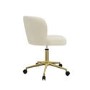 Cream Faux Sheepskin Teddy Office Swivel Chair - Rowan