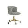 Grey Faux Sheepskin Teddy Office Swivel Chair - Rowan