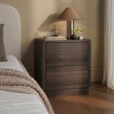 RWO001 Modern Walnut 2 Drawer Bedside Table - Rowan