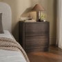 Modern Walnut 2 Drawer Bedside Table - Rowan