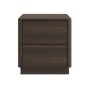 Modern Walnut 2 Drawer Bedside Table - Rowan