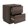 Modern Walnut 2 Drawer Bedside Table - Rowan