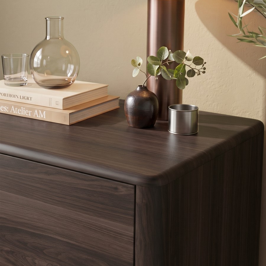 Modern Walnut 3 Drawer Chest of Drawers - Rowan